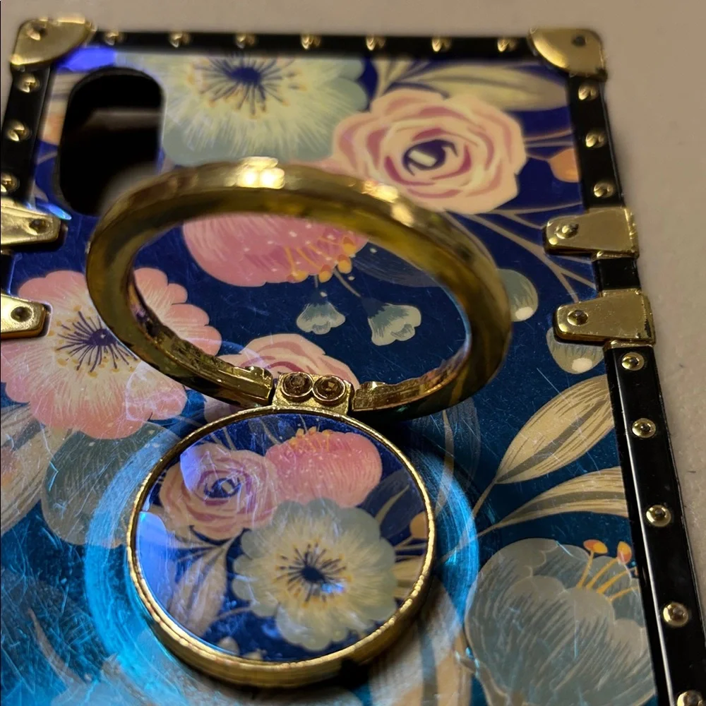 Floral Pattern Phone Case with Ring Holder